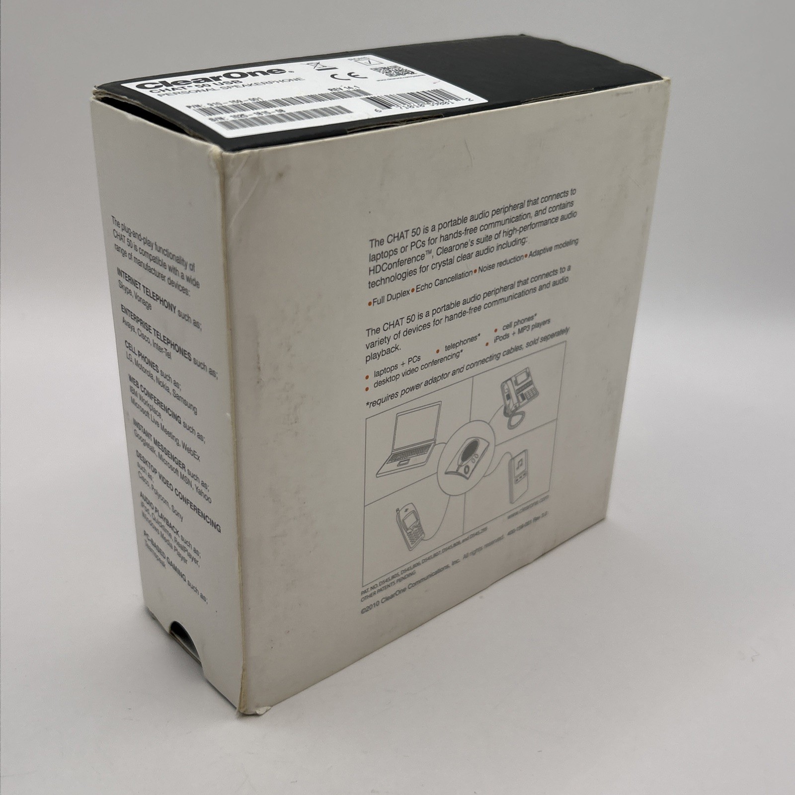 ClearOne Chat 50 USB Personal Speakerphone 910-159-001 Open box
