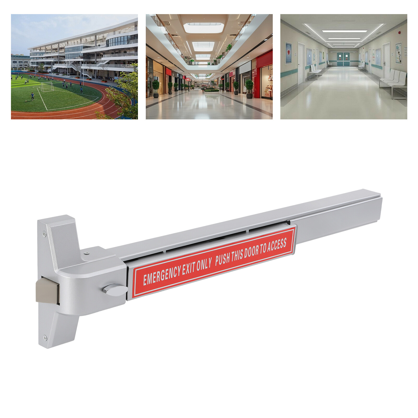 Commercial Door Push Bar Panic Exit Device Lock Fire Emergency Lock Heavy Duty