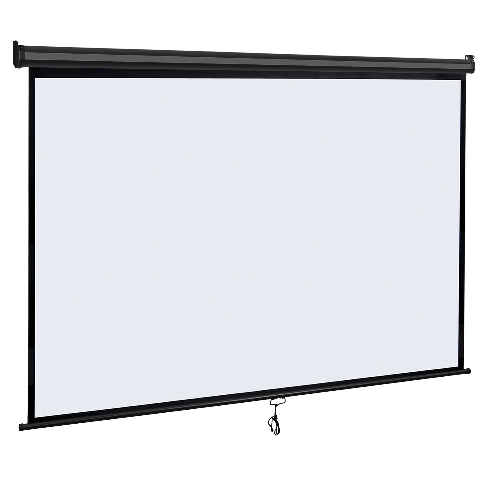 Outdoor Projector Screen Pull Down 80" 16:9 HD Ceiling Projection Screen Black