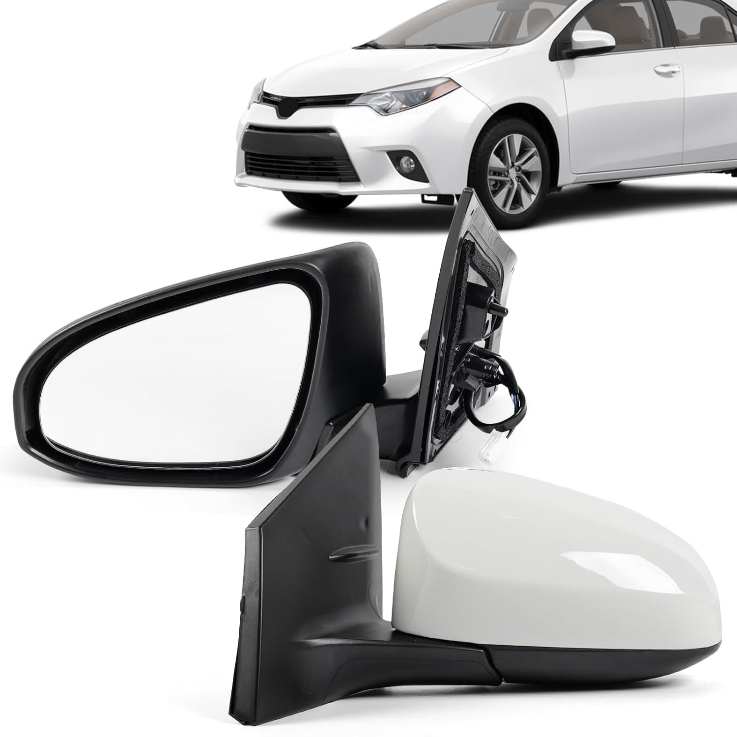 Driver Left 3Pins Side Mirror Assembly Replace for Toyota Corolla 2014-2019, Non