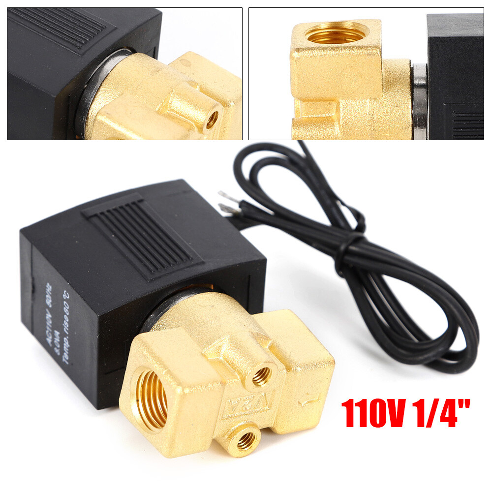 110V/120V 1/4" Electric Solenoid Valve Water Oil Air Gas Welders AC 0-145 PSI