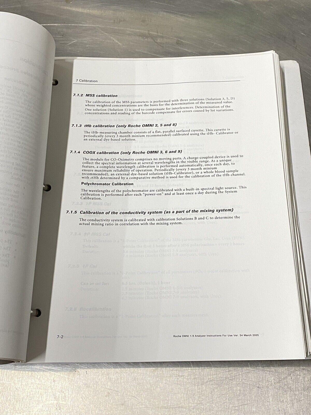 Roche Omni 1-9 Blood Gas Analyzer - Users Guide / Instruction Manual