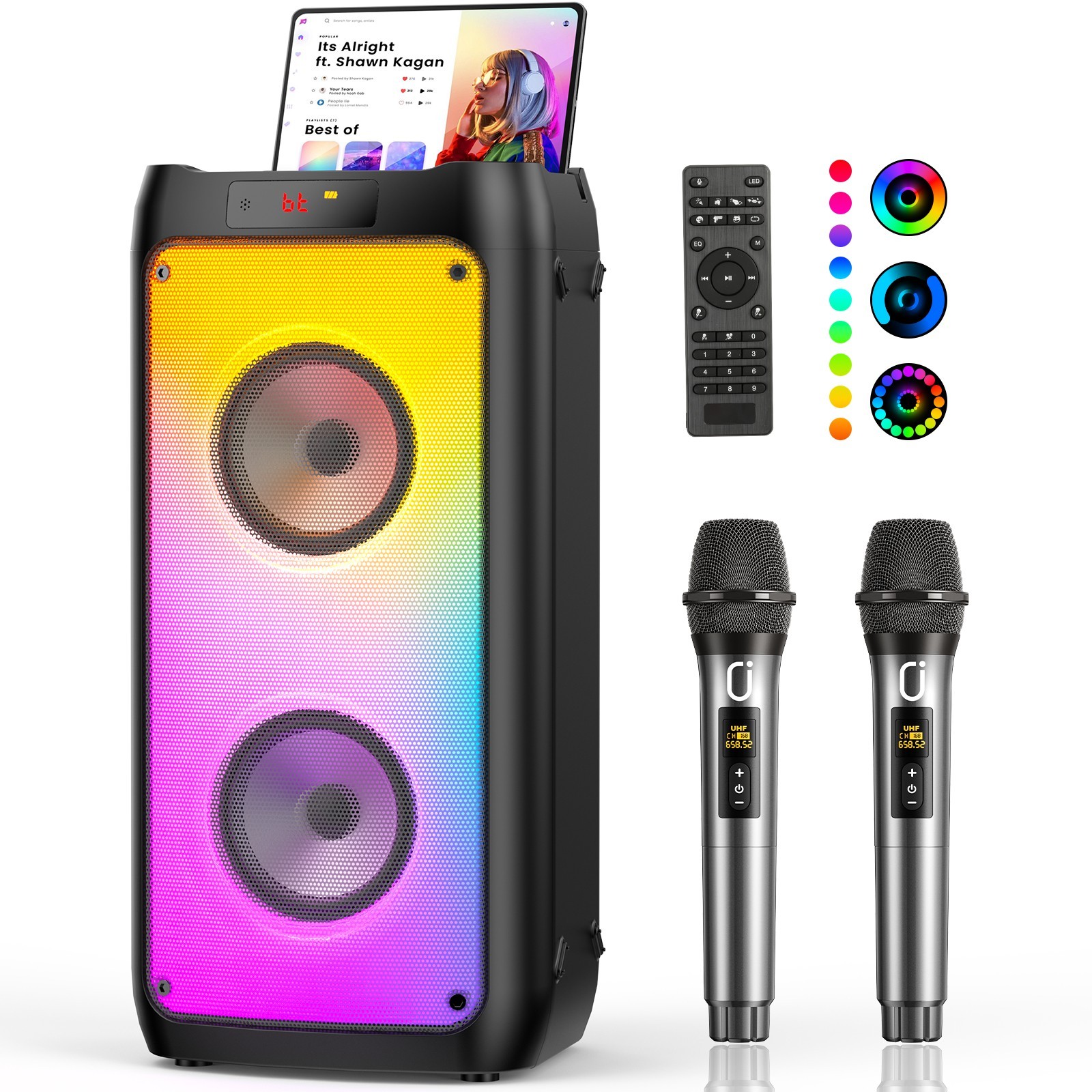 FanFun Party Karaoke Machine, Powerful Bluetooth Speaker, For Wedding / Birthday