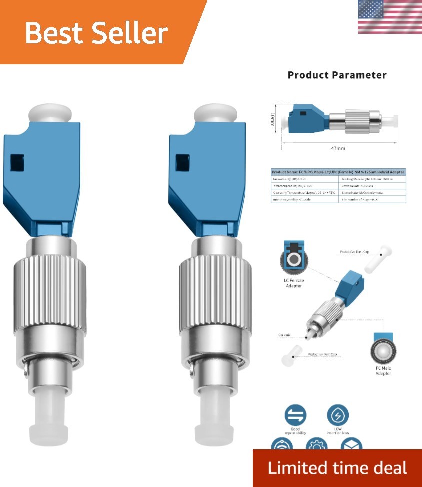 2 Pack-Visual Fault Locator Adapter, LC/UPC Female to FC/UPC Male Simplex Fib...