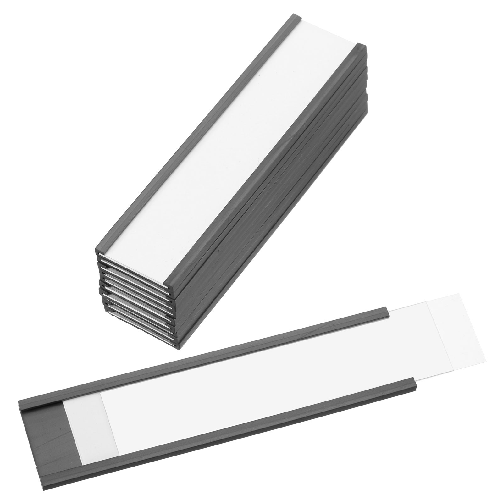 10 Pcs Magnetic Label Holder 4" x 1" with Paper Inserts C Channel