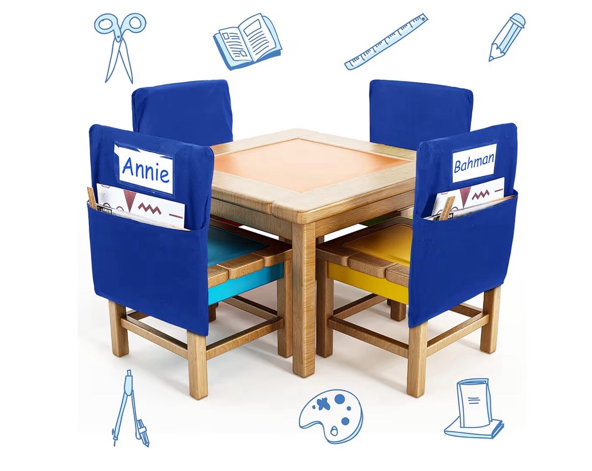 12 Pcs Large 17 Inches Chairback Pocket Chart Student Chair Pockets Chair Bac...