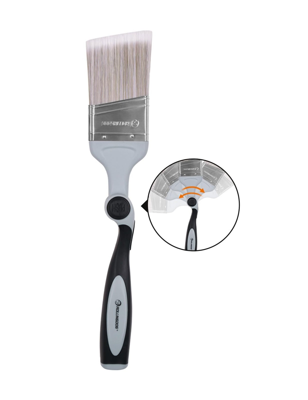 ROLLINGDOG 2.5Inch Paint Edger Brush - Extension Pole Angled Paint Brush for ...