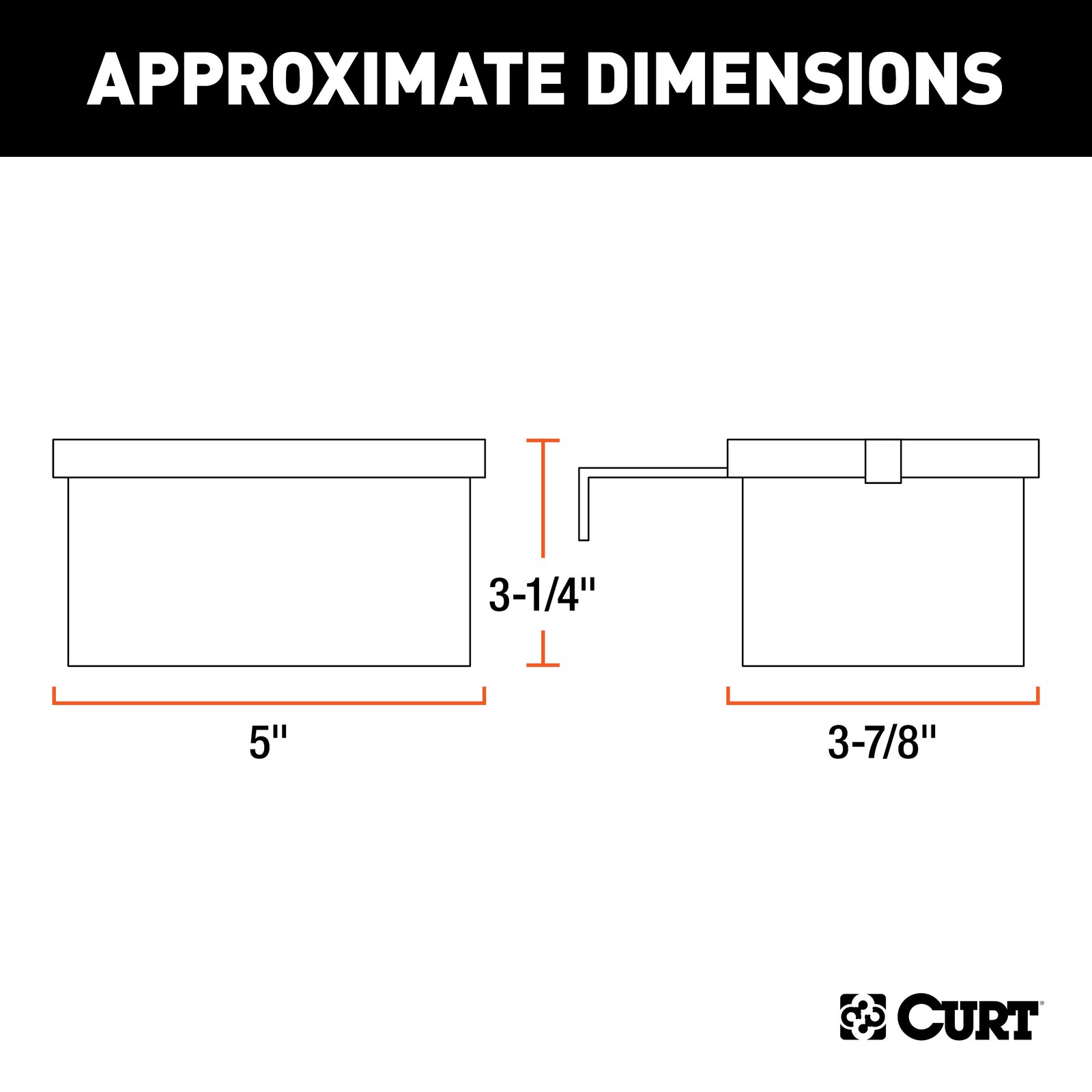 Curt-5" x 3-1/4" x 3-7/8" Lockable Breakaway Battery Case with Metal Bracket