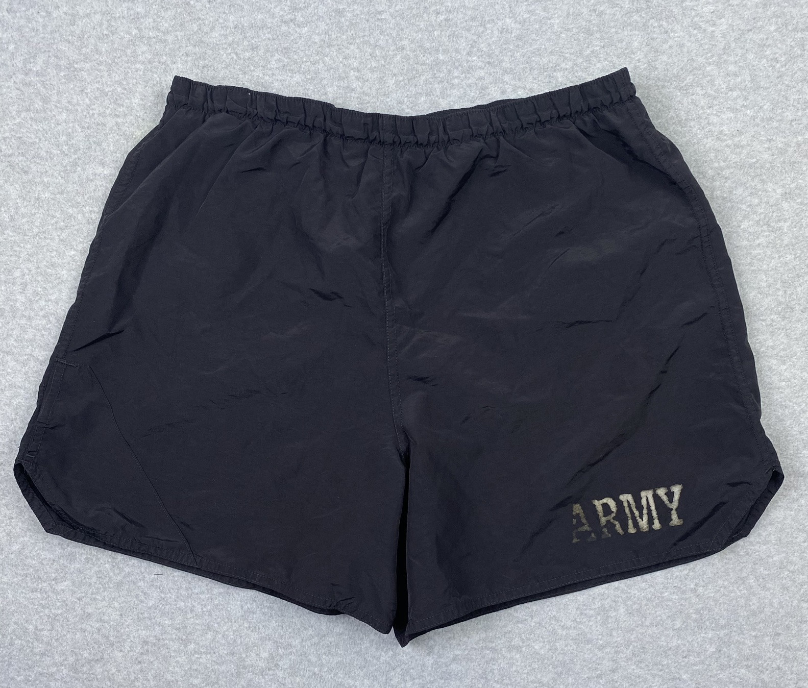 US Army Nylon Supplex Men’s Sz M Black Trunks Athletic Uniform Shorts Vintage