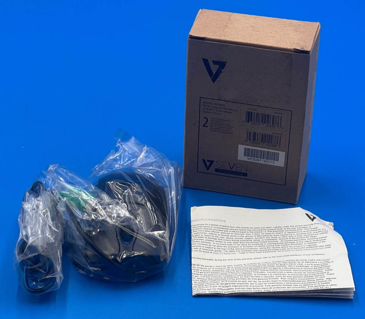 V7 PS 2 Optical Mouse M30P20-7N ✨🔥✨ BRAND NEW!! SEALED INSIDE!! ✨🔥✨