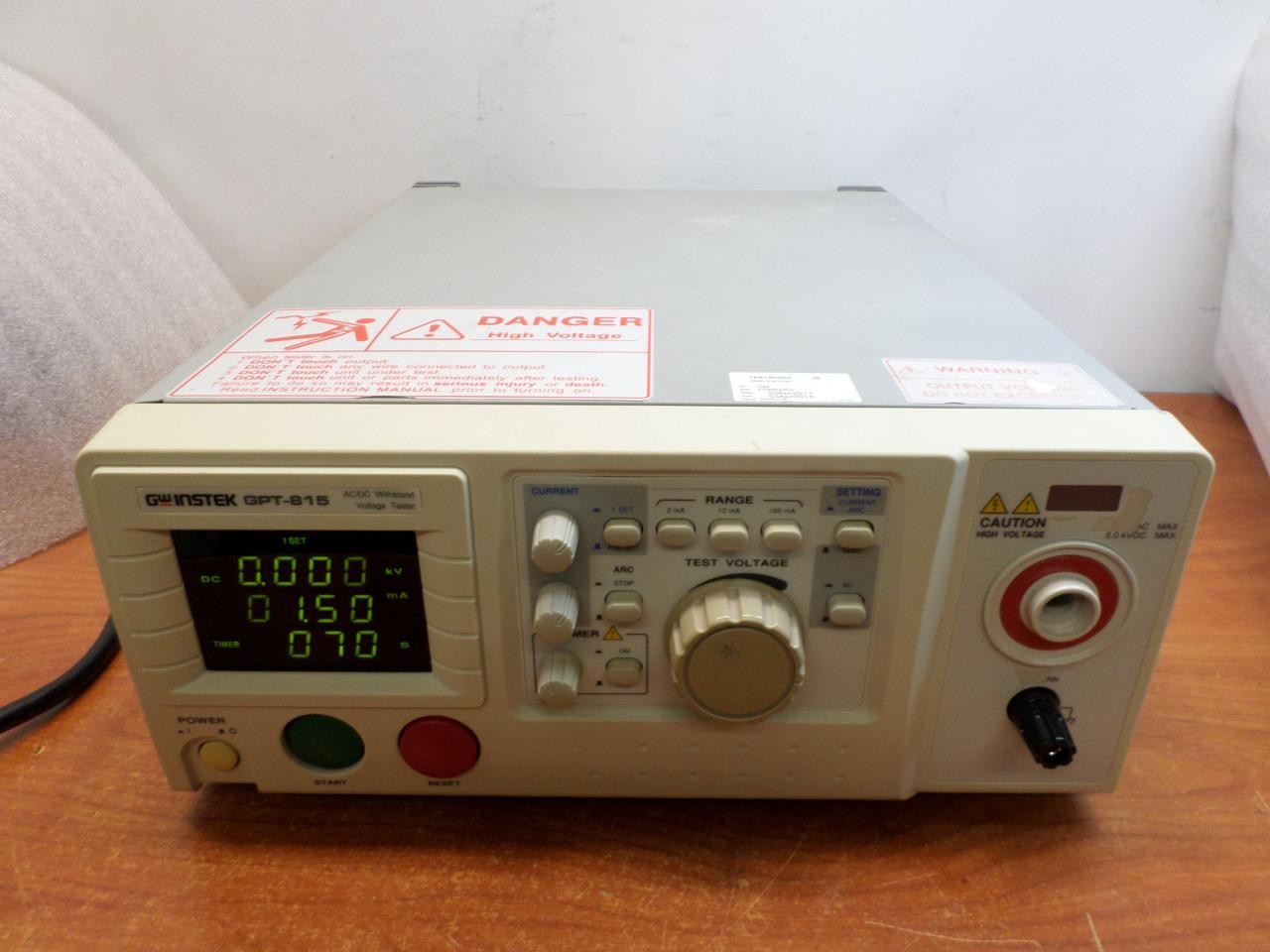 GW Instek GPT815 Electrical Safety Tester