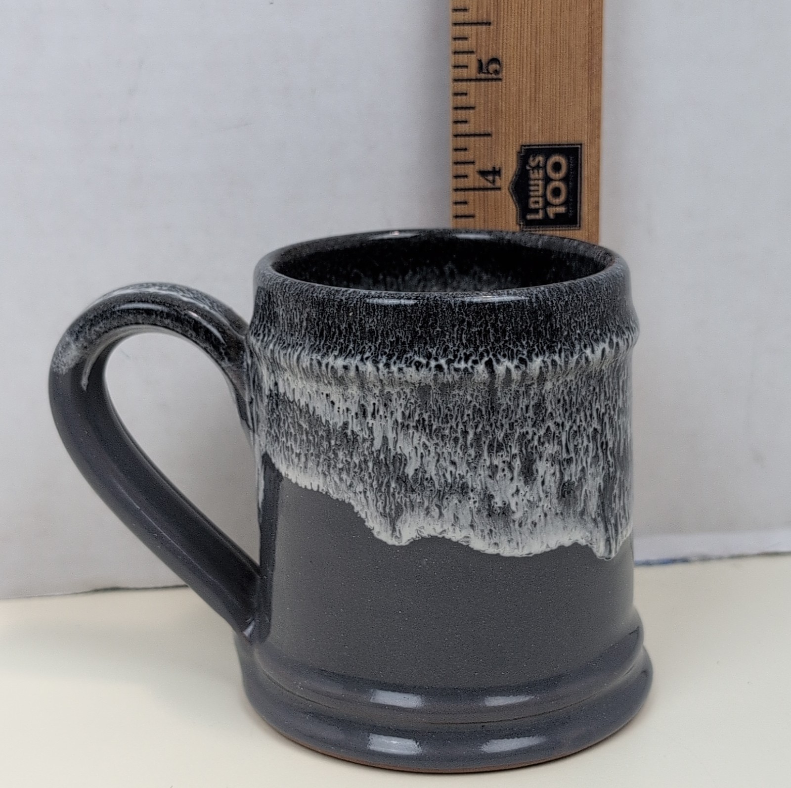 Deneen Pottery Love Your Melon Gray Handmade Mug USA 2016 Rare Ceramic