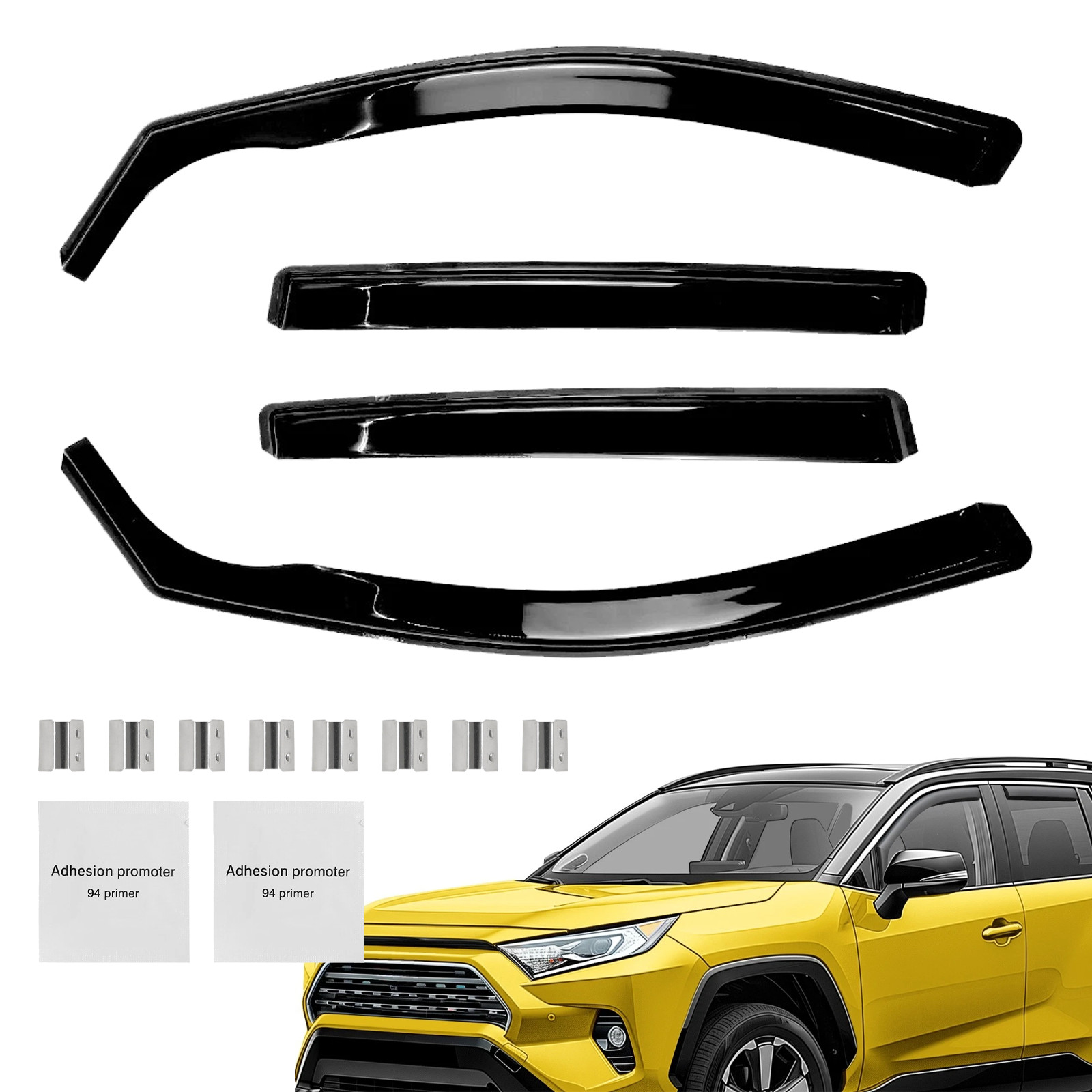 For 2019-2025 Toyota Rav4 In-Channel Vent Window Visors Sun Rain Guard Deflector