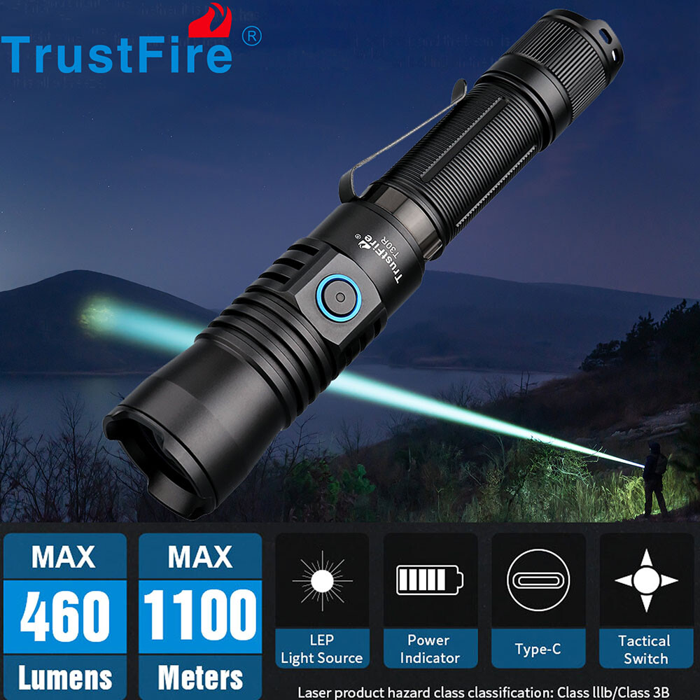 White Laser Tactical Military Flashlight LEP 1100M Long Range Hunting Light USA