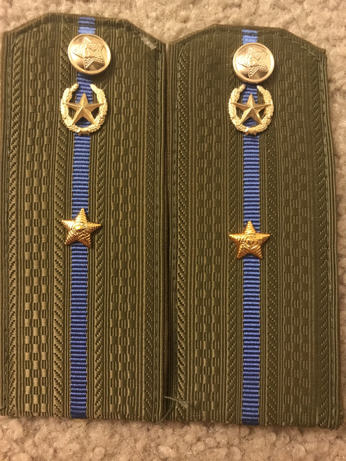Soviet epaulets of the second lieutenant of the kgb.  the original.  new