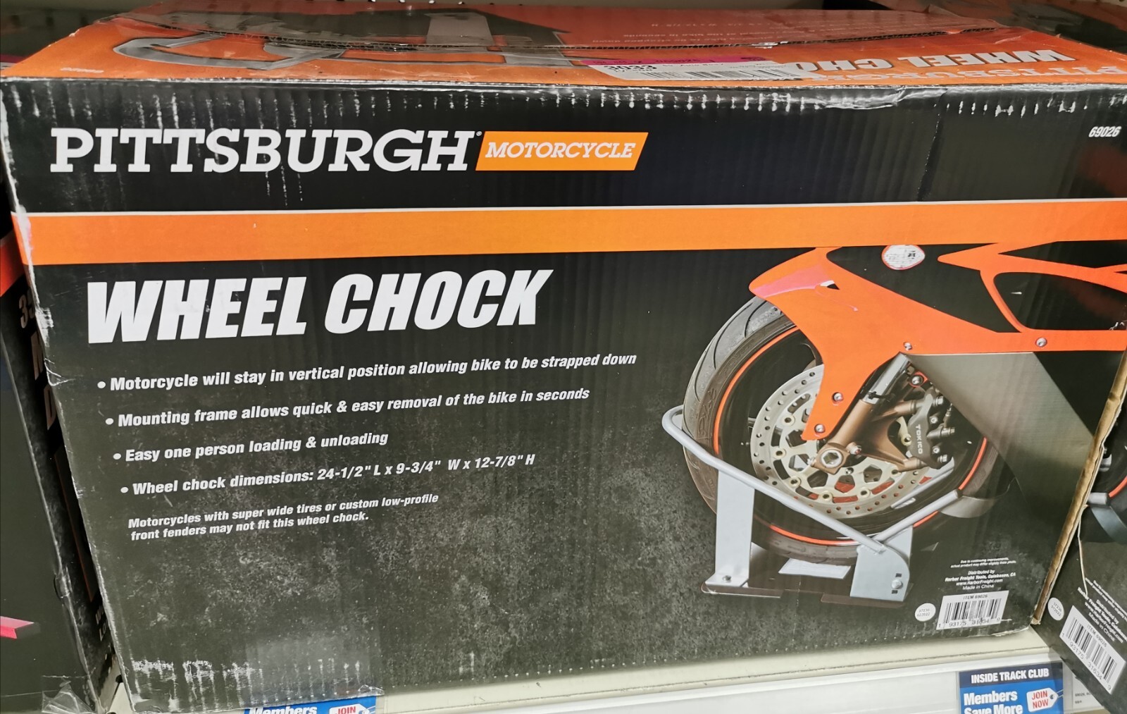 Universal Motorcycle Wheel Chock Stand Heavy Duty Tire Stop Upright Holder