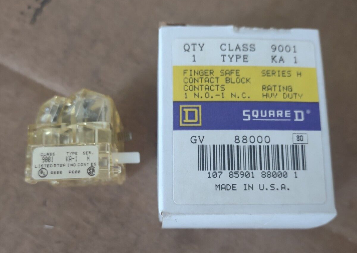88000 9001 new Square D push button contact block 1 No. 1 N.C. finger safe - NIB