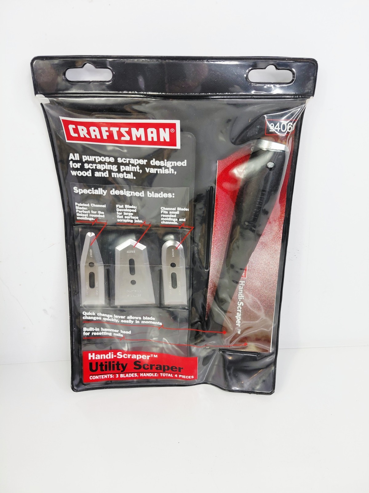 Sears Craftsman 940690 Handi Scraper Utility Scraper 4 pc Set - Made In USA