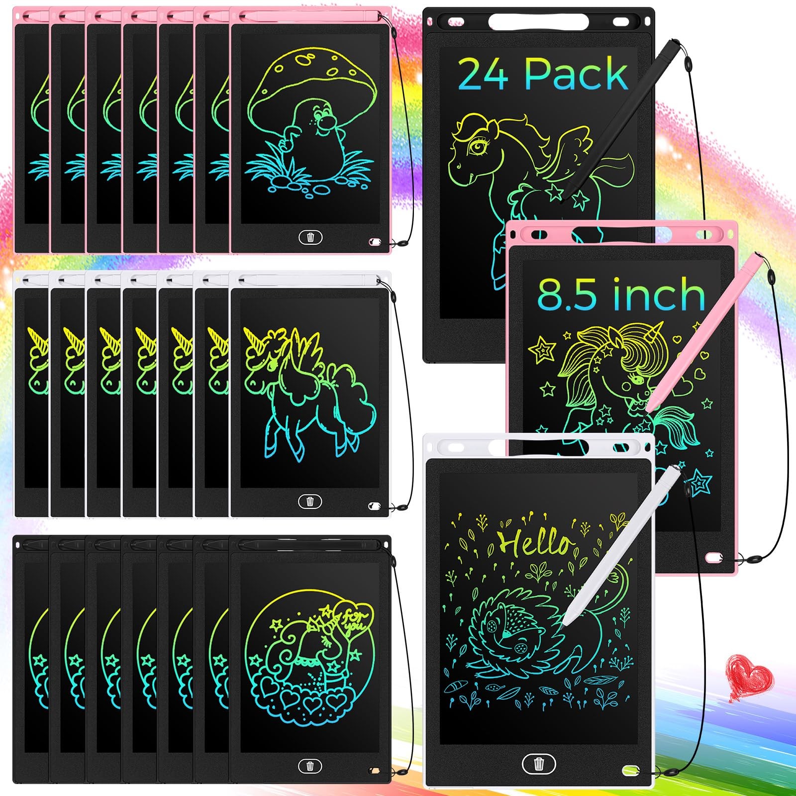 Zhehao 24x 8.5" LCD Writing Tablet Doodle Board Kids Colorful Reusable Screen