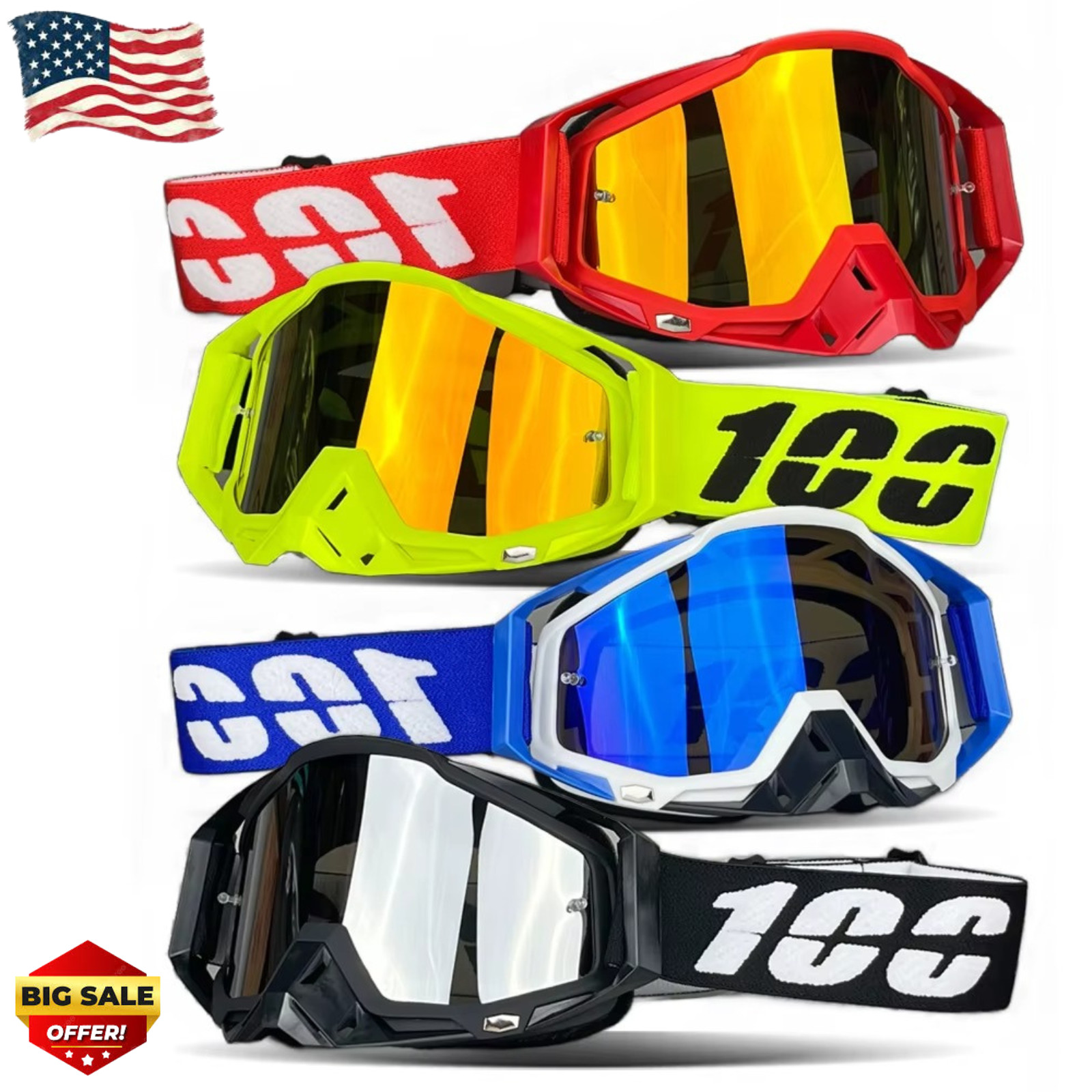 Hot Motorcycle Goggles Men MX Dirt Bike ATV Ski Helmet Glasses Outdoor Sports