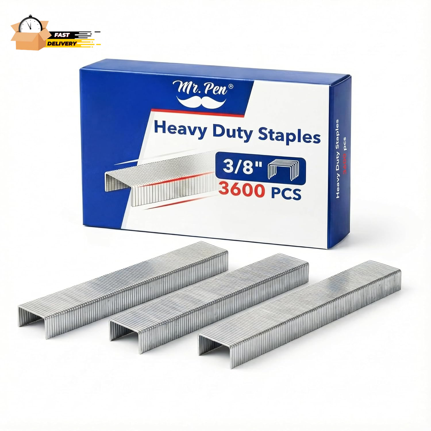 - Heavy Duty Staples Stapler, 3600 Pc, 60 Sheet Capacity Staple, 3/8 Inc