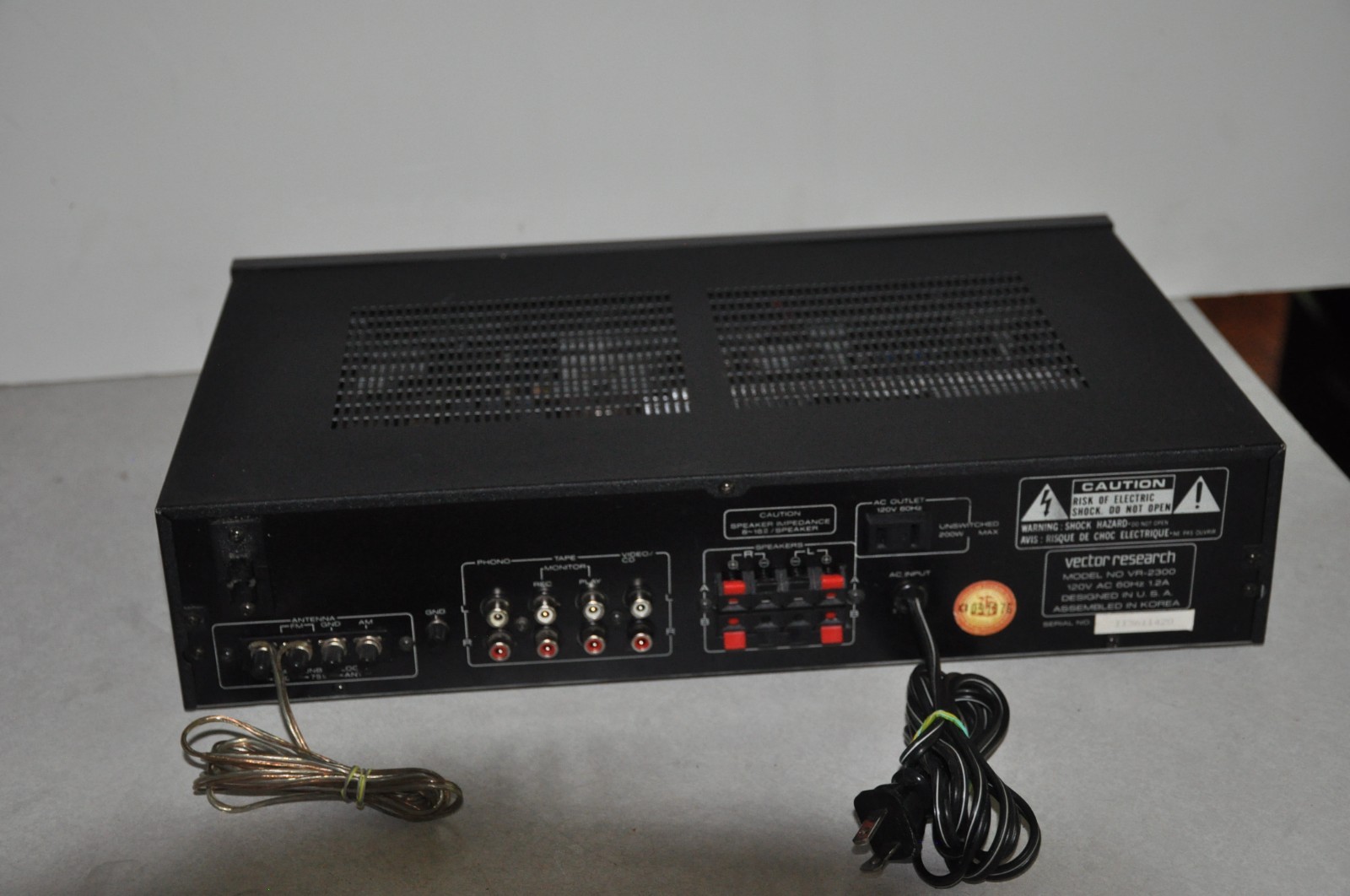 Vector Research VR-2300 Receiver AM FM Stereo Cd Phono Tested & Working