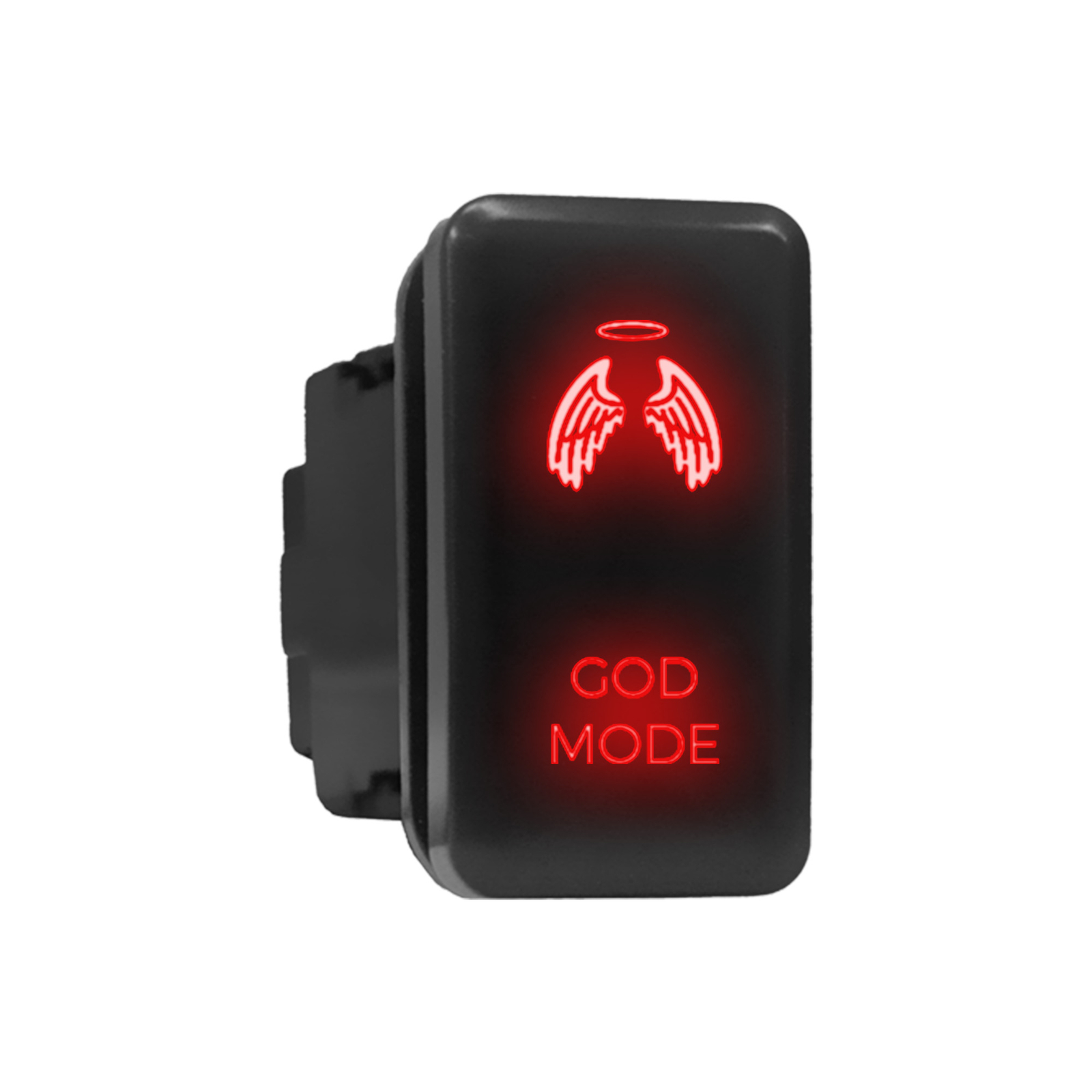 GOD MODE - LED Push Button Replacement for TOYOTA (1.54 x 0.83 in) Red