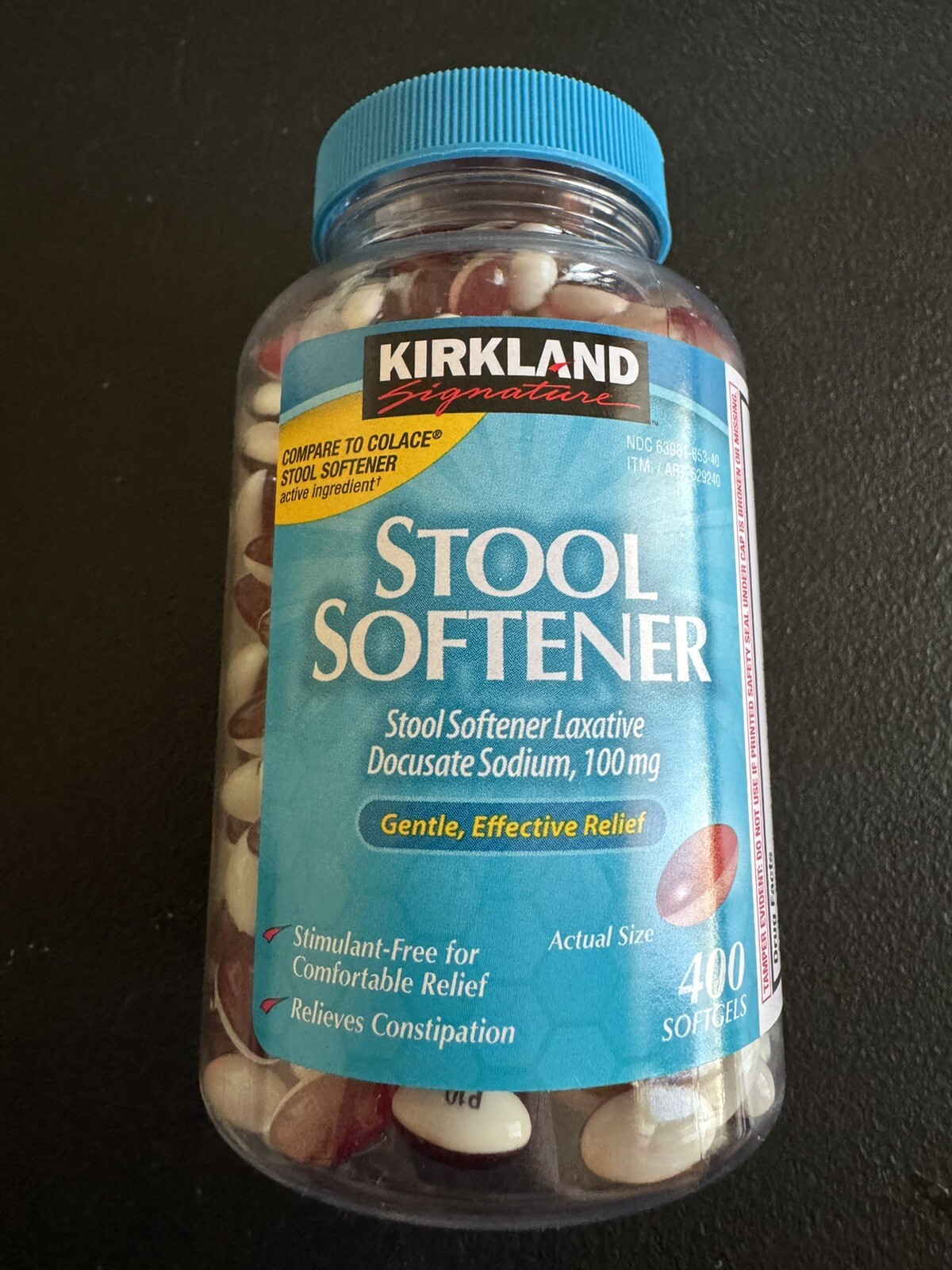 ✳️ ✳️ Kirkland Signature STOOL SOFTENER Docusate Sodium 100mg 400 Softgels ✳️✳️