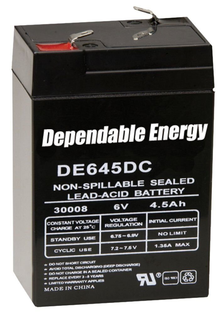 American Hunter Bl-640-T/6V 4.5A HR Rechargeable Battery/Tab Top/Clam Pack
