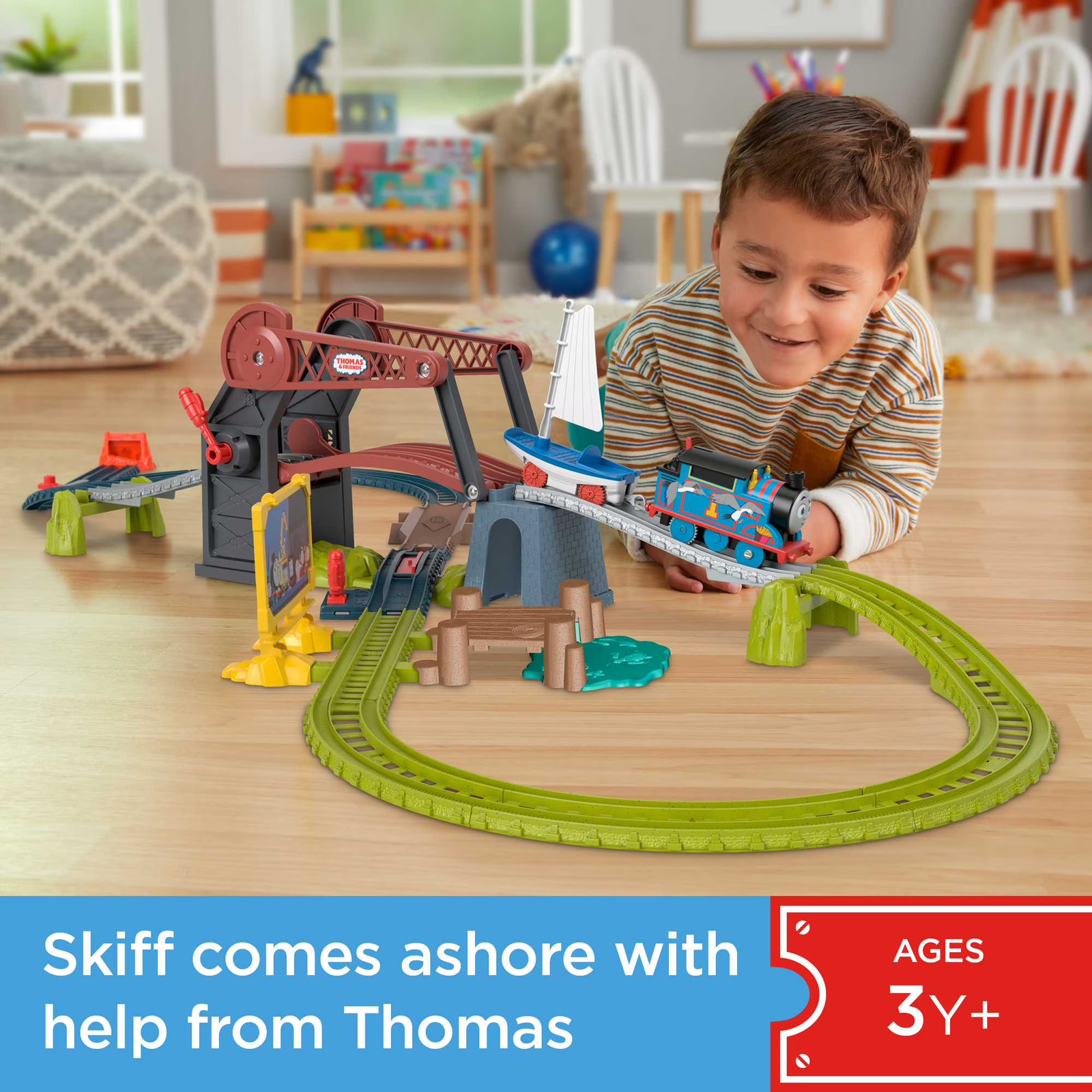 Toy Train Set with Motorized Engine
