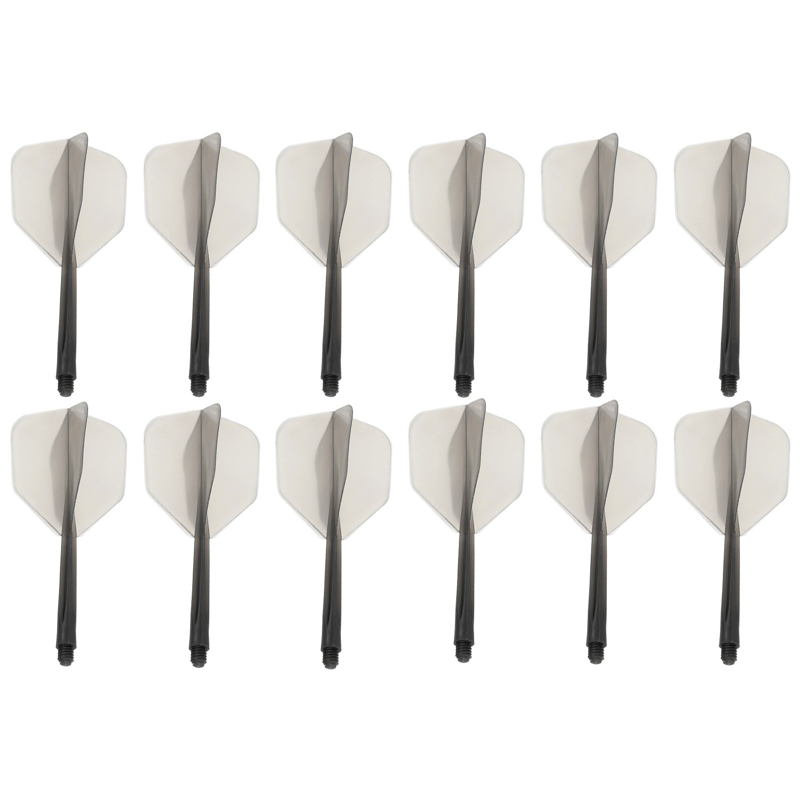 9 Pack Integrated Dart Shaft Flights 2BA Durable Plastic Dart Flight Grey
