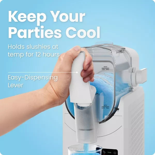 Iceman Slush-Ease 64oz. Max Slushy Maker With Touch Controls & 5 Functions White