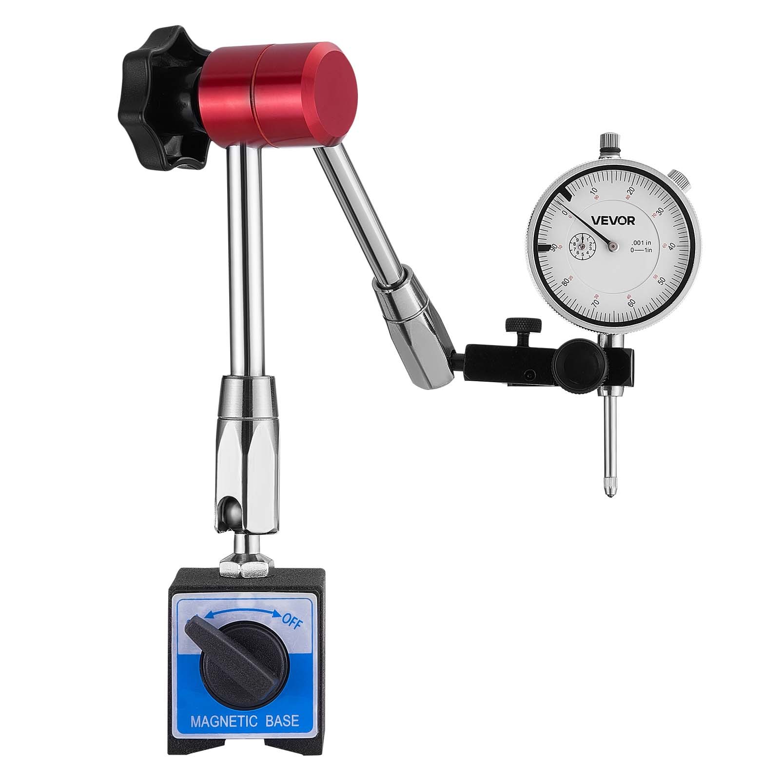 VEVOR Dial Test Indicator Magnetic Flexible Base 0.001in Accuracy 0-1 Range