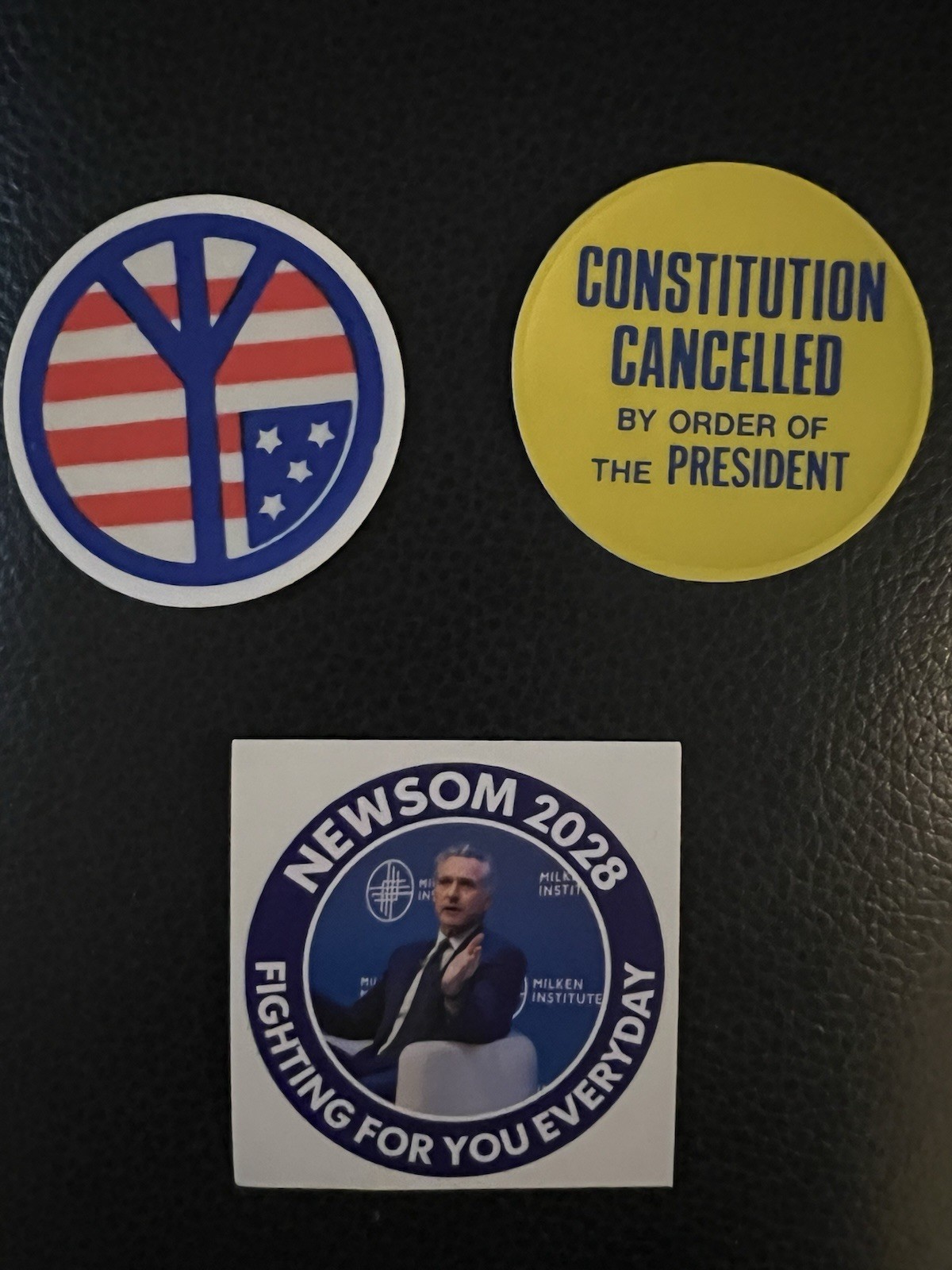 2028 Presidential And Other Political Stickers.  Newsom
