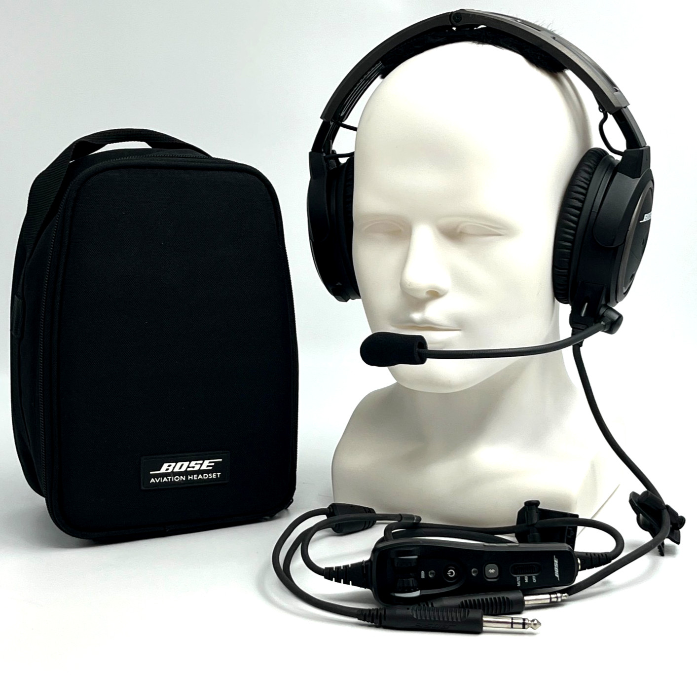 Bose A20 ANR Headset Dual Plug W/ Bluetooth and Case. Replaced Pads + Muffs!