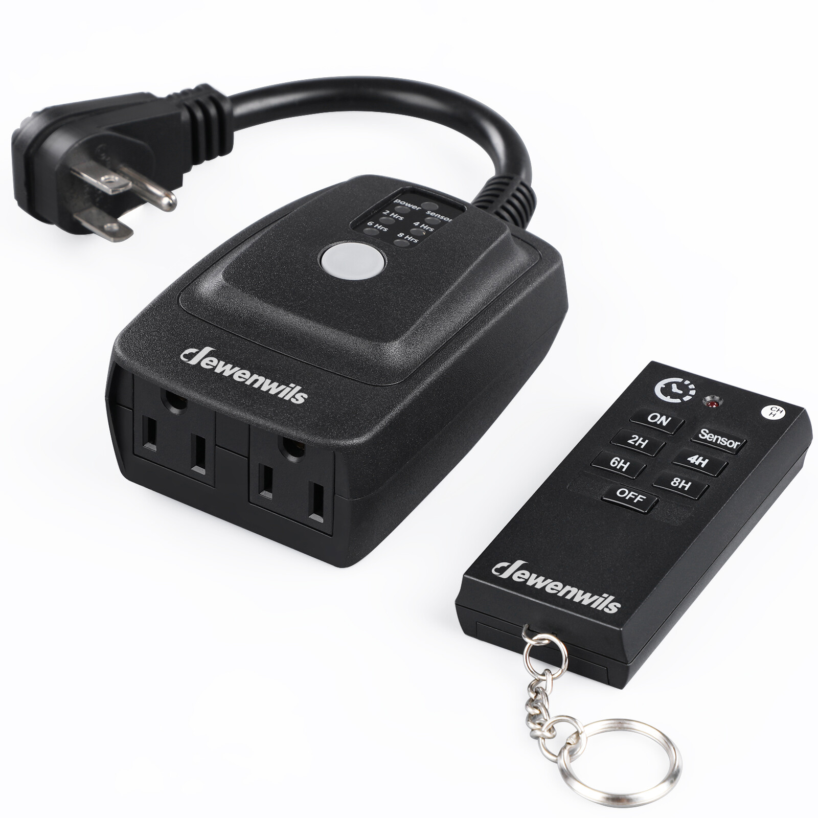 Outdoor Timer Outlet Waterproof, Outdoor Timer for Lights, 100 ft Remote Control
