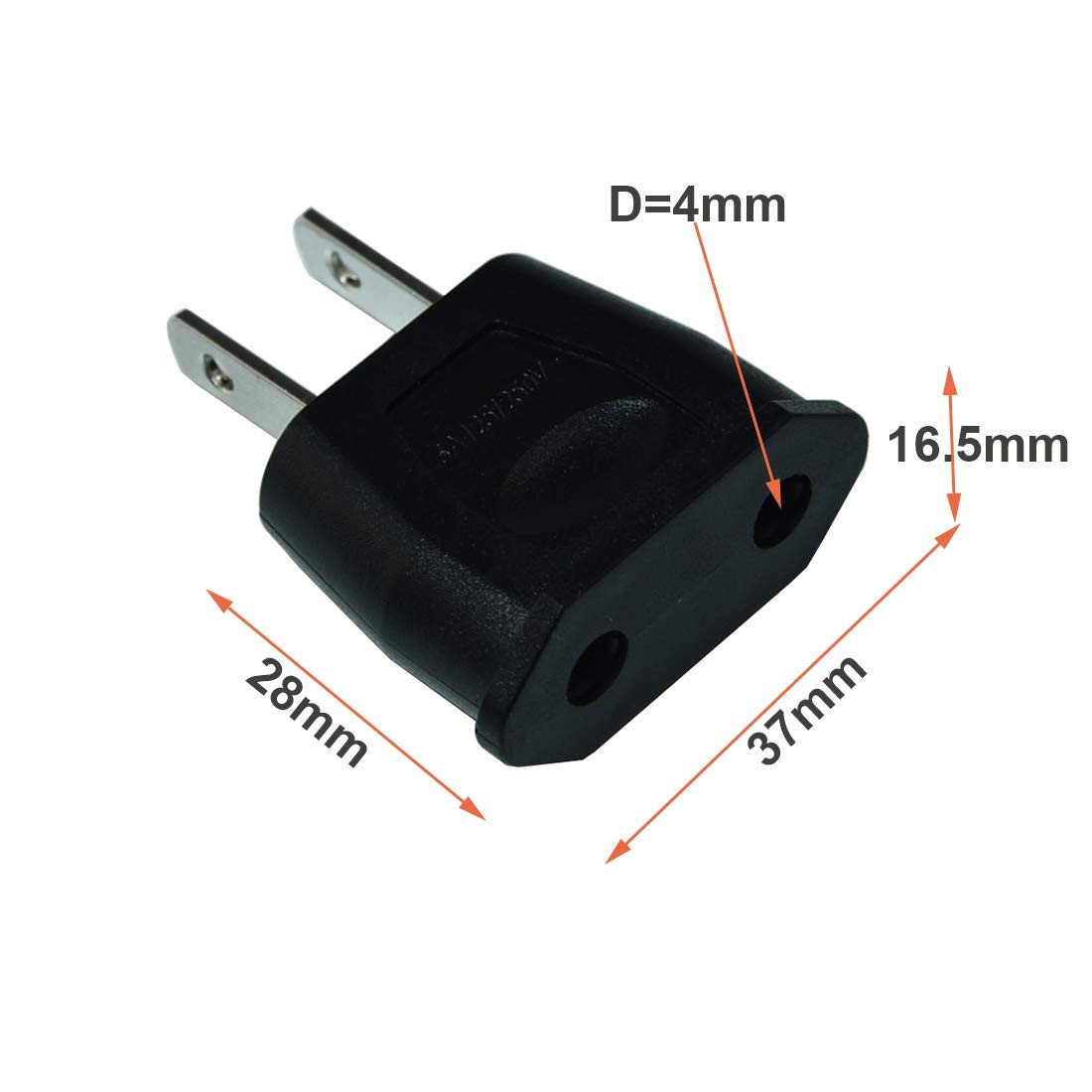 EU to US Plug Adapter Travel Power Converter 2 Pack