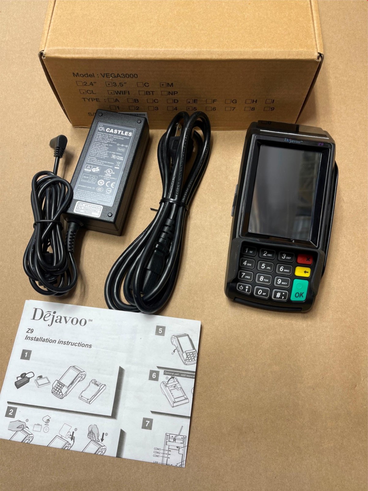 Dejavoo Systems VEGA3000 Wireless Credit Card Payment Terminal WiFi