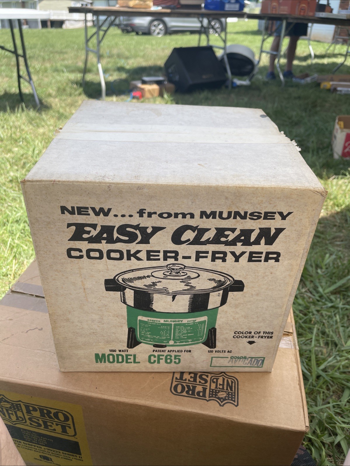 VINTAGE MUNSEY SLOW COOKER DEEP FRYER AVOCADO GREEN CF65 ORIG BOX 1950s KITCHEN