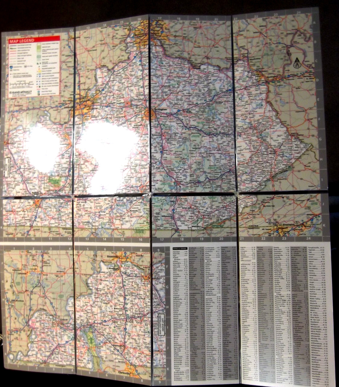 Kentucky State Rand McNally Easy to Fold Laminated Map
