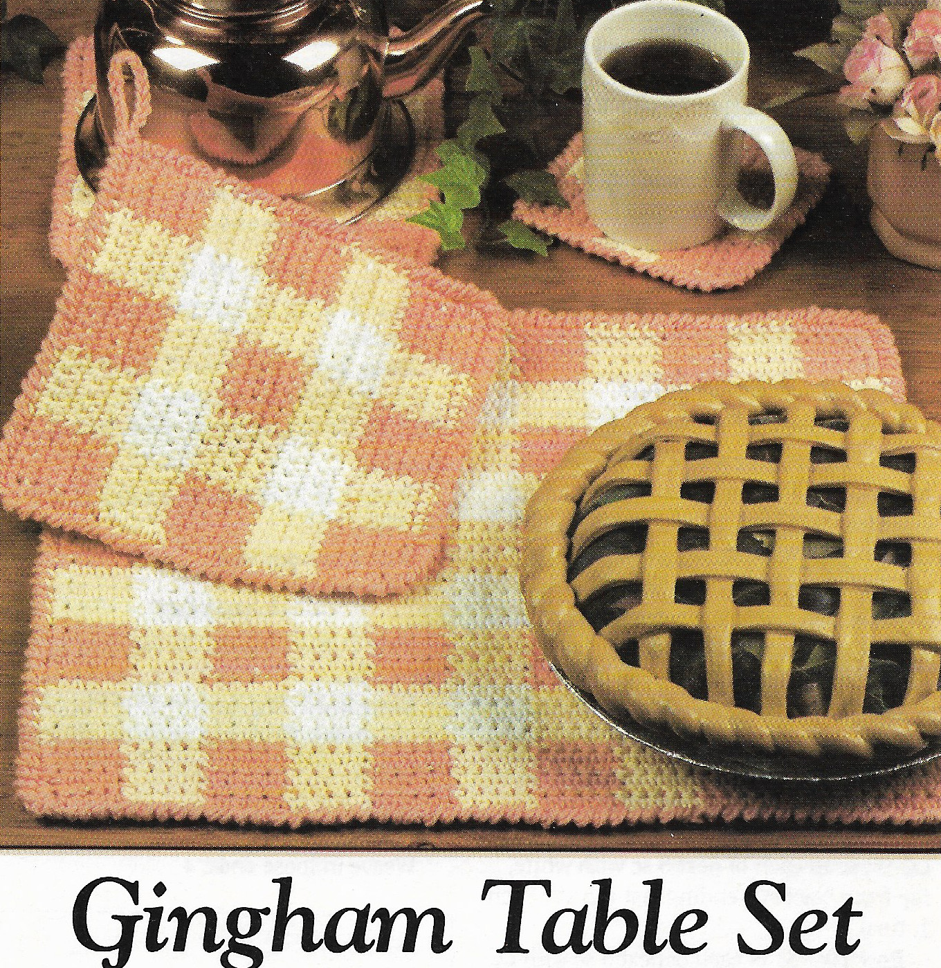 3 pc. Gingham Table Set crochet PATTERN INSTRUCTIONS