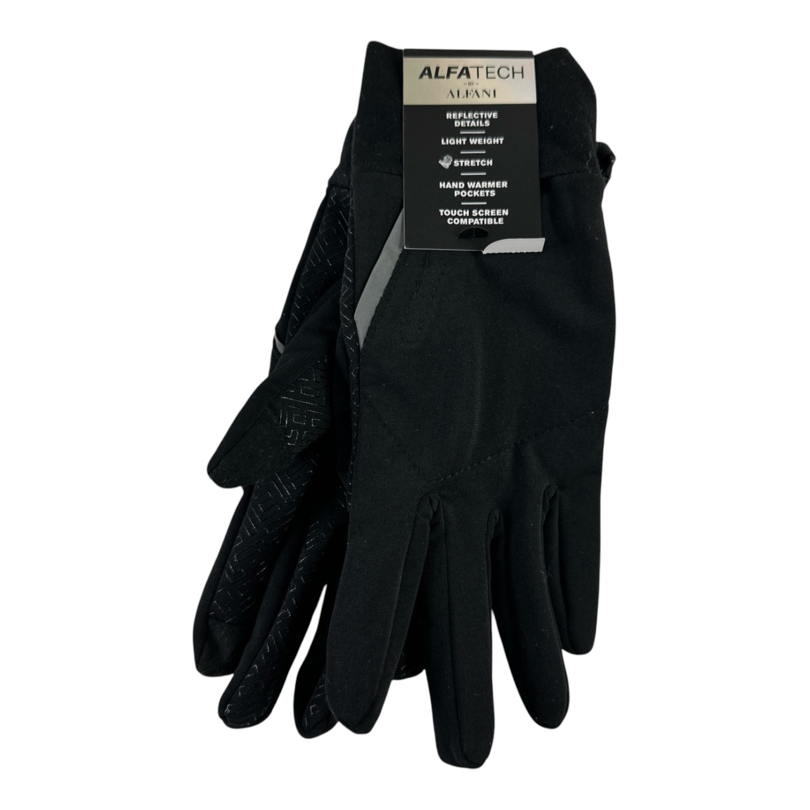 Alfani Alfatech Men's Lightweight Stretch Touch Screen Gloves Black Small - NWT