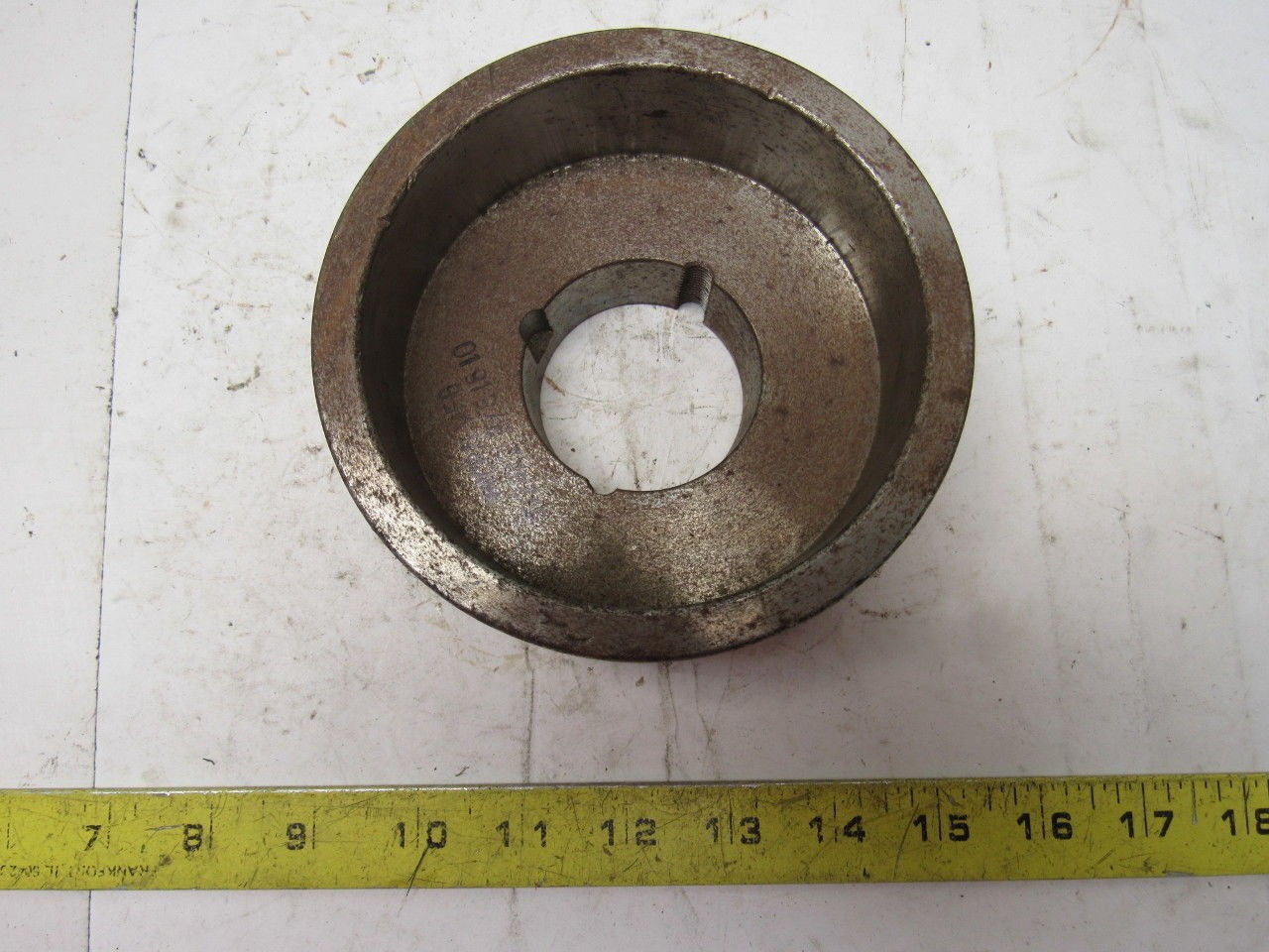Micro MFG 5.28" x 2-3/8" Wide Crowned Face End Pulley Taperlock Bushed 1610