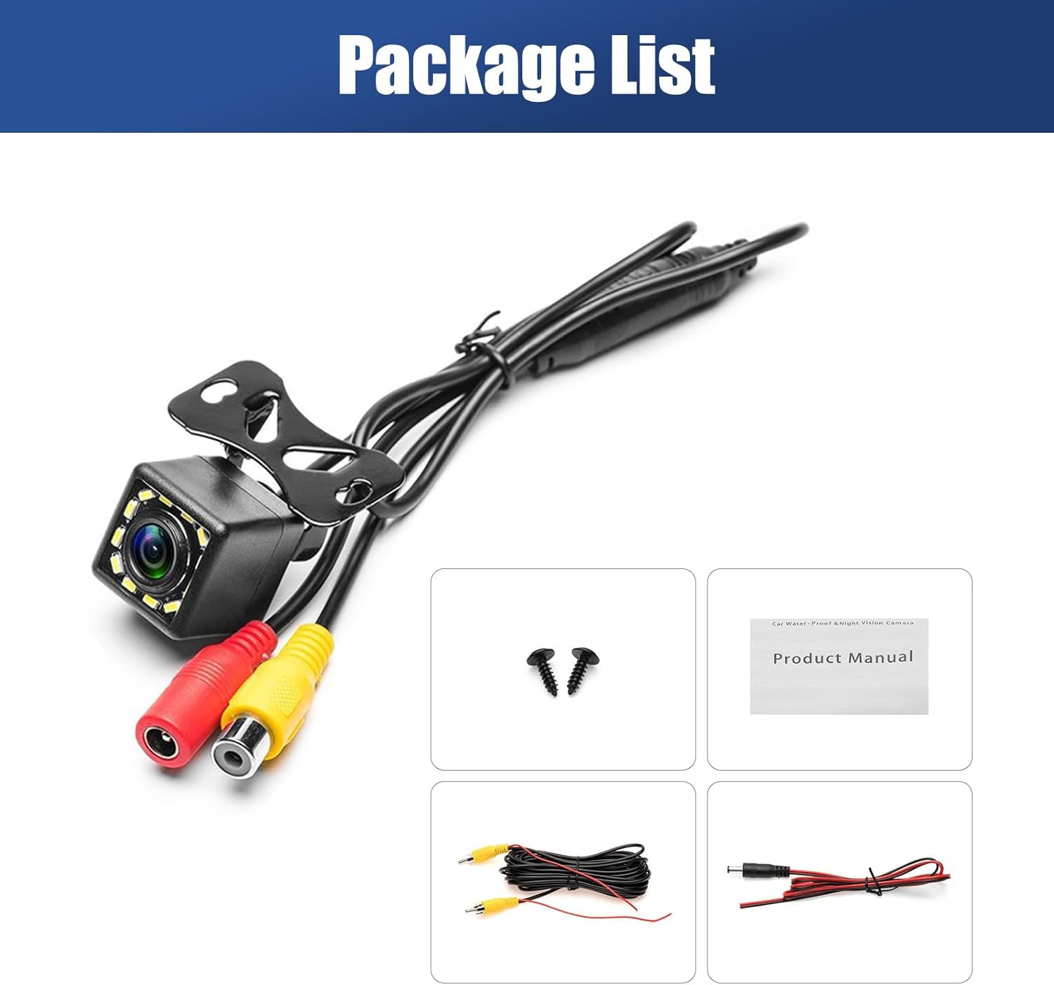 CAR BACKUP CAMERA REAR VIEW CAMERA 12-LED NIGHT VISION WATERPROOF REVERSE CAMERA