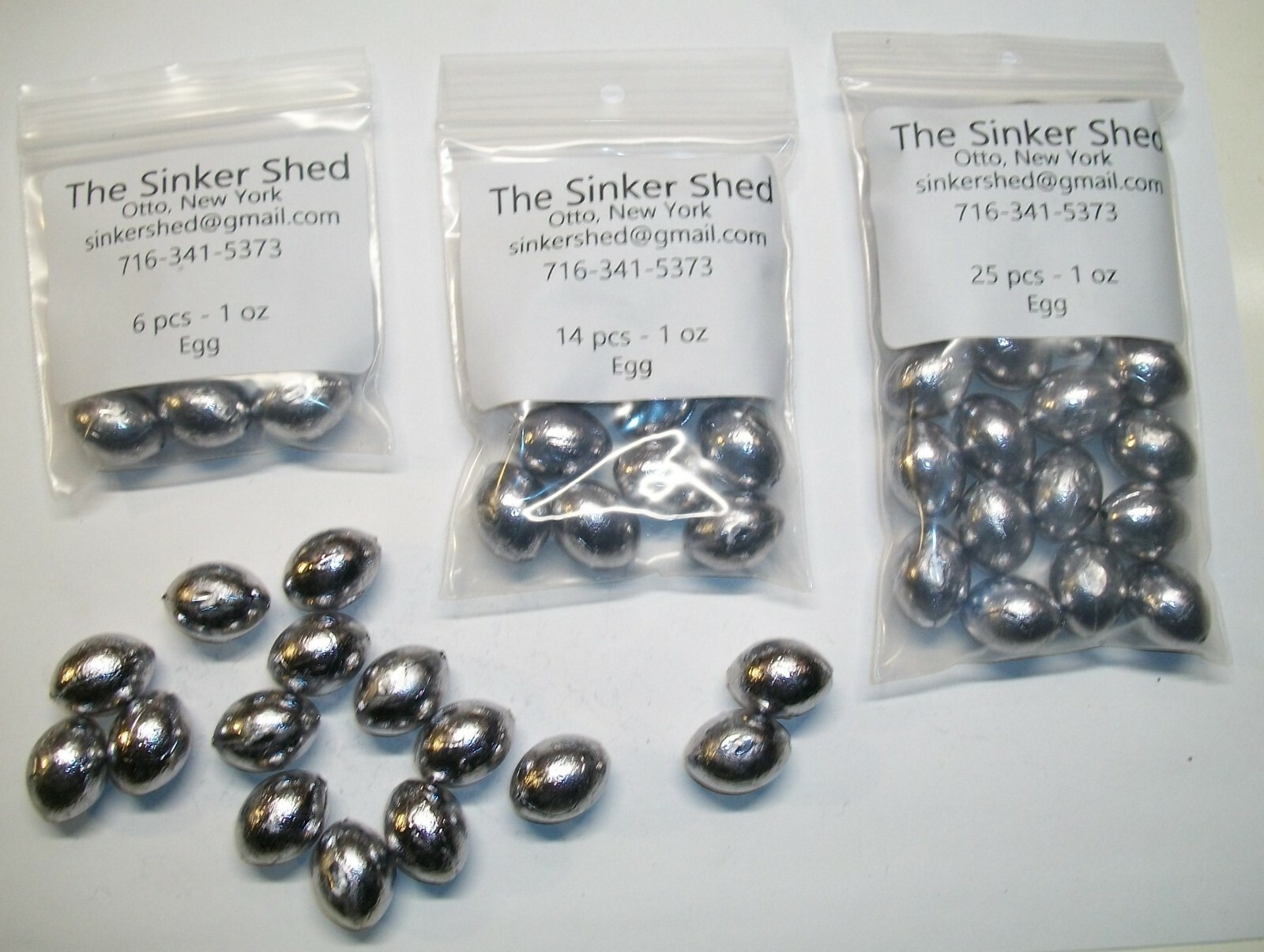 1 oz egg sinkers  - quantity of 6/14/25/50/100/250/500/800 - FREE SHIPPING