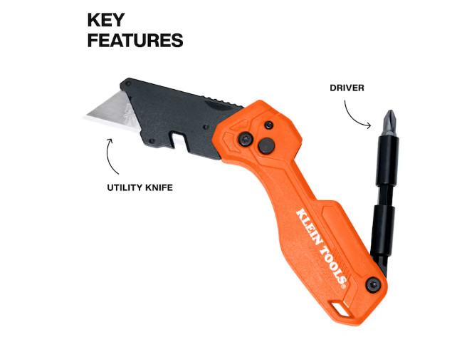 Klein Tools Folding Utility Knife with Driver Screwdriver Tool