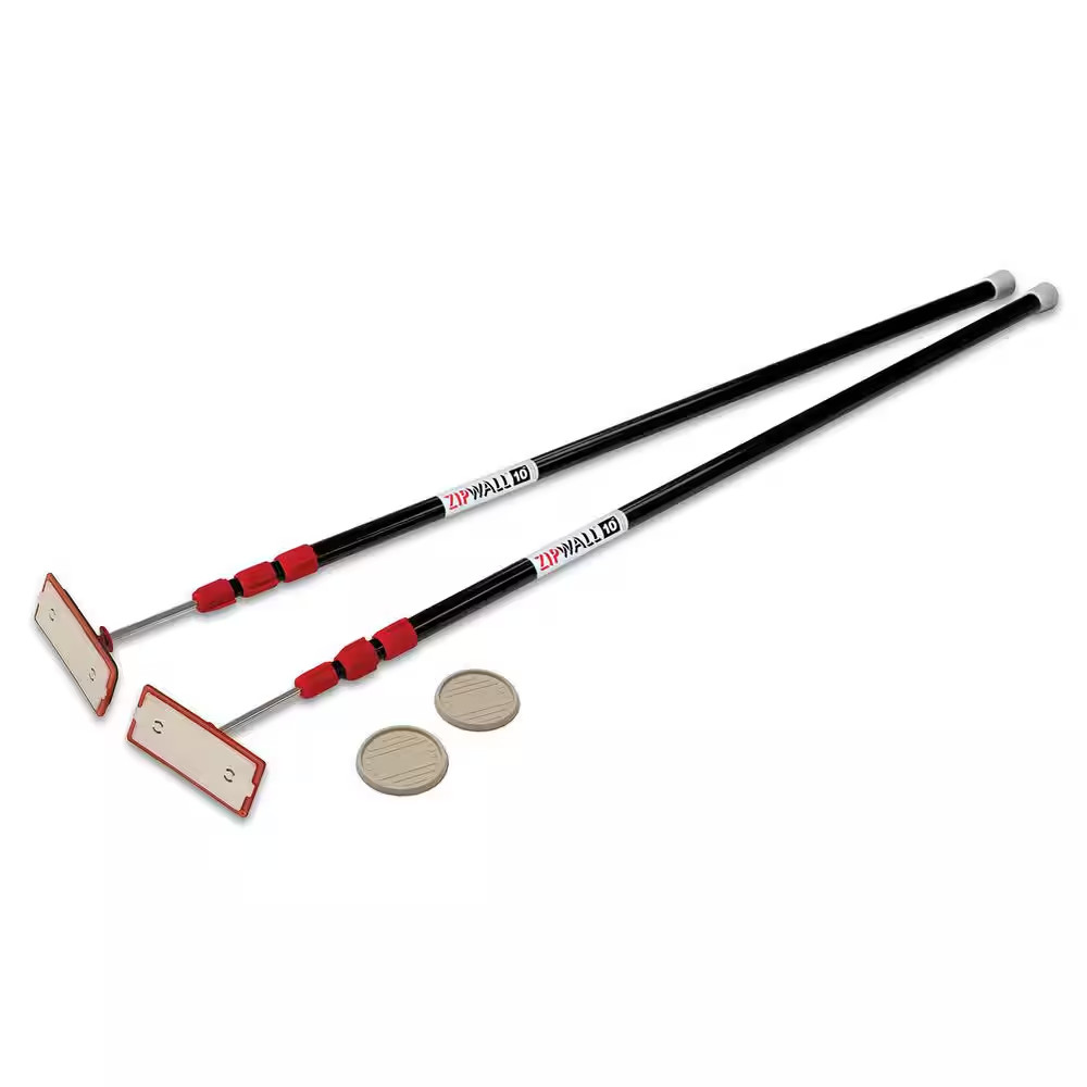 10 Ft. Stainless Steel Dust Barrier Pole - Black (2-Pack)