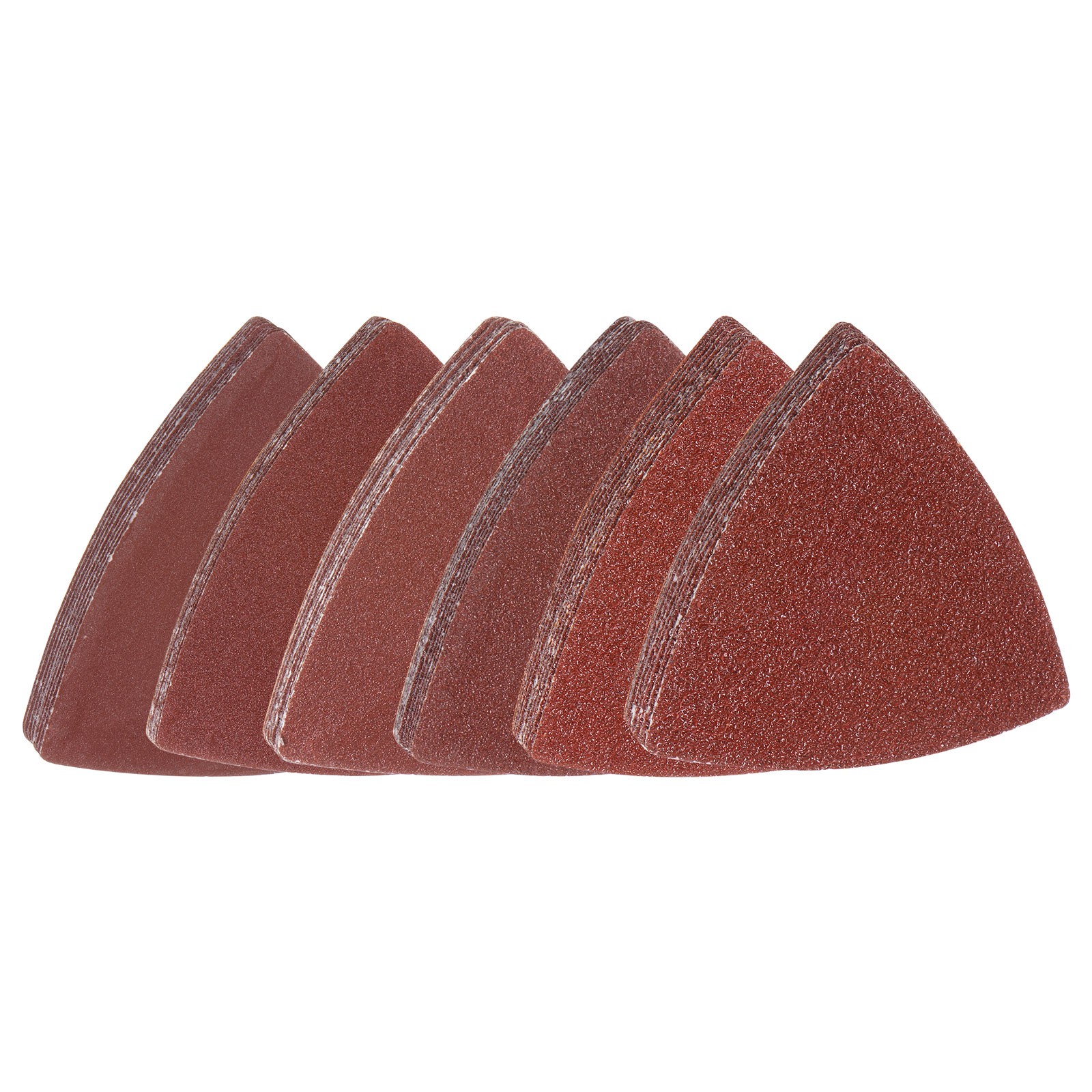 60pcs 40/60/80/120/180/240 Grits 80mm Aluminum Oxide Triangular Sandpaper Pads