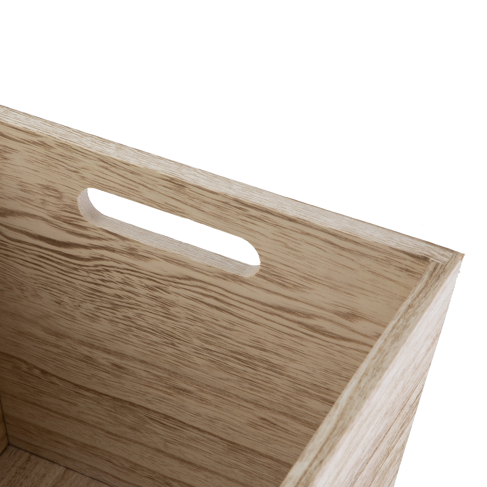 Medium Natural Wood Storage Bin, 2 Pack