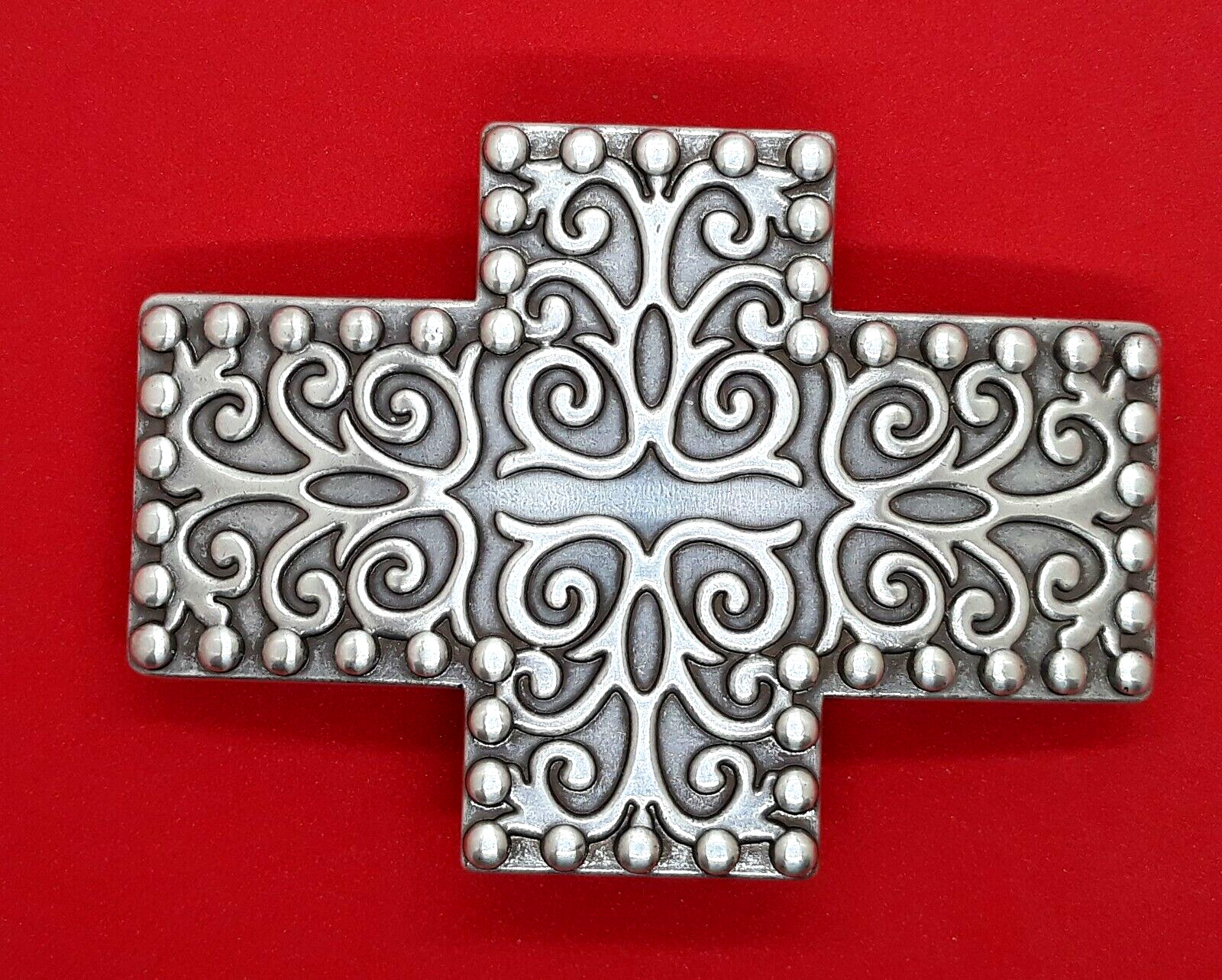 Celtic Pattern Cross Slide On Concho  -  4"X 3"  for 1 1/2" Belts